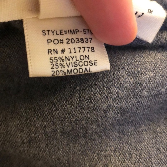 Love Stitch Fringe Asymmetric Shawl Gray Sweater - Picture 8 of 8